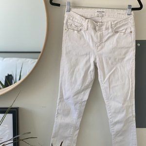 White Le Skinny de Jeanne Crop mid-rise jean FRAME
